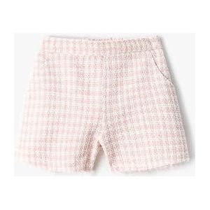Koton Girl Tweed Shorts Pocket Detail Cotton Button, Pink Check (2c7), 6-7 Jaren