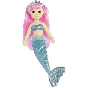Aurora, 33206, zee glinstert kristal de zeemeermin, 18In, zacht speelgoed, roze, blauw, perzik)