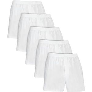 Fruit of the Loom Boxershorts voor heren, Woven - 5 Pack - White, M