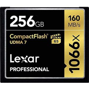 Lexar Professional 1066x 256GB CompactFlash Geheugenkaart, Tot 160 MB/s lezen, UDMA 7, CF Kaart voor professionele fotograaf, videograaf, liefhebber (LCF256CRBEU1066)