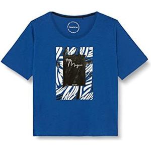 Samoon Dames 271050-26215 T-shirt, kobalt blauw patroon, 56, Cobalt blauw patroon, 56 NL