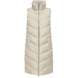 JdY Dames JDYFINNO Long Padded Waistcoat New NOOS vest, Moonbeam/Detail: Light Gold Zip, M, Moonbeam/Detail: lichtgouden rits, M