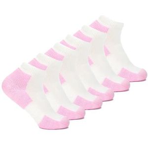 thorlos Women's DWMXW Max Cushion Distance Walking Ankle Socks, Pink (6 Pairs), Small