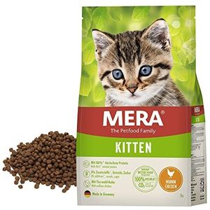 MERA Cats Kitten Kip (10 kg), droogvoer voor groeiende katten, graanvrij en duurzaam, met een hoog vleesgehalte