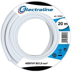 Electraline Kabelrol H05VV-F, 3G1.5 mm², lengte 20 m, Wit