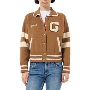 GANT Varsity gebreid jack, Warm kaki., S