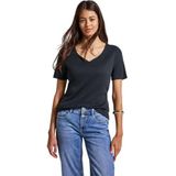 Street One - Shirt - Zwart - Katoen-Modaalmix