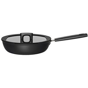 Fiskars Sauteerpan met deksel, Ø 28 cm, volume: 3,5 l, voor alle kookplaten, aluminium/kunststof, krasbestendig, antiaanbaklaag, Hard Face, 1052232