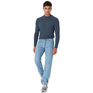 Trendyol Heren Regular Jeans, Blauw, 33, Blauw, 33W