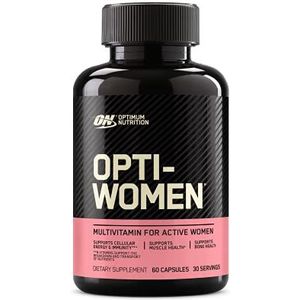 Optimum Nutrition Opti-Women Multivitamine Voedingssupplement, Capsules met EssentiÃ«le Vitaminen en Mineralen voor Vrouwen, Niet-gearomatiseerd, 30 Porties, 60 Capsules