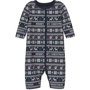 NAME IT Unisex Nbnvismas Ls Nightsuit pyjama, Dark Sapphire, 68