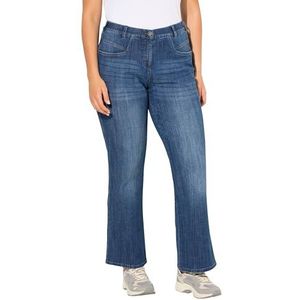 Ulla Popken Dames grote maten grote maten plus size jeans Mary, rechte pijpen, stretchcomfort, Denim Blauw, 33W x 32L