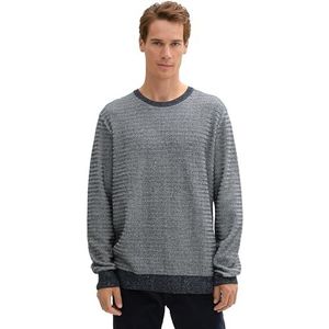 TOM TAILOR heren trui, 36950 - Navy Offwhite Twotone, XL