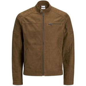 JACK & JONES - Herenjack - Cognac - Kunstleer