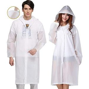 EVA BigLion volwassen waterdichte herbruikbare regenponcho met mouwen, voor kamperen reizen bergbeklimmen, geel