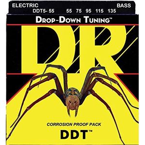 DR Strings DDT5-55 snaren voor basgitaar van roestvrij staal, zwaar