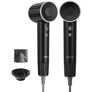 Laifen Retro-serie 200 miljoen negatieve ionenhaardroger met borstelloze motor van 110.000 tpm, sneldrogend, snelle haardroger, laag geluidsniveau met diffuser voor thuis en op reis (zwart)