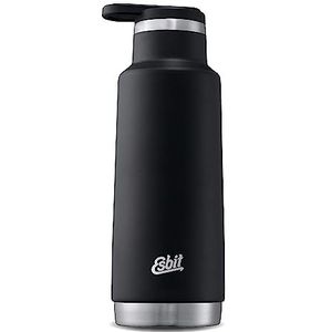 Esbit Pictor Thermosfles, roestvrij staal, BPA-vrij, zwart, zilver, 0,75 l & meer, water, fiets, sport, yoga