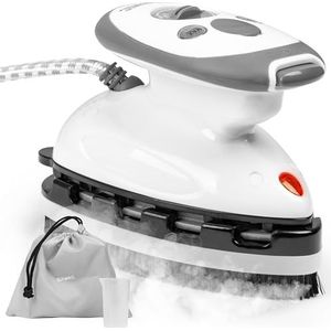 Duronic SI2 WE Reisstoomstrijkijzer 375W 50ml Inhoud Bijvulkan Meerdere Warmte Instellingen Compact Stoomstrijkijzer Mini Strijkijzer met Borstel Opzetstuk en Opbergtas