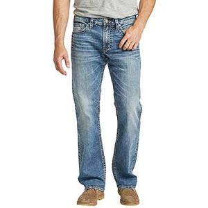 Silver Jeans Co. Heren Zac Relaxed Fit Straight Leg Jeans, Klassiek donker indigo, 42W x 32L