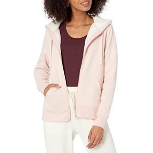 Amazon Essentials Women's Met sherpa gevoerd fleecejack met volledige ritssluiting (verkrijgbaar in grote maten), Lichtroze, XS