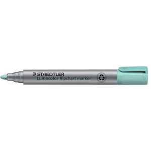 STAEDTLER Flipchart Markeerstift Lumocolor, turquoise, kleurintensieve, sneldrogende, geurarme inkt, slaat niet door papier, 10 flipchart markers in vouwdoos, 356-54