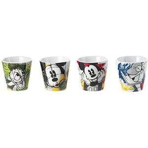Disney pwm83/4P Mickey Mouse Set 4 glazen koffie, positie Mickey en Donald Duck