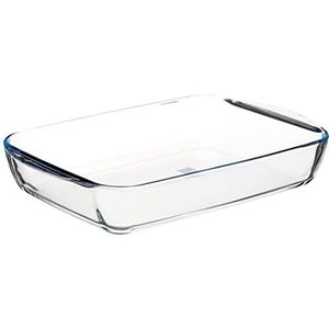 Pyrex 4937417 – bord vierkant 40 x 27 cm – 4,6 l klassiek glas PYREX, transparant, 40,3 x 26,3 x 7,3 cm