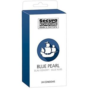 Secura Black Pearl 24 condooms - 24 zwarte preservatieven ter voorkoming van hormonen voor mannen, met noppen voor verhoogde stimulatie