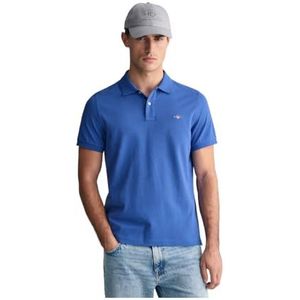 GANT Reg Shield Ss Pique poloshirt voor heren, Rich Blue., XL