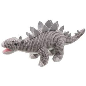 Wilberry - Knitted - Small Grey Stegosaurus Dinosaur Soft Toy - WB004307