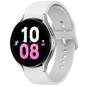 Samsung Galaxy Watch5 Smartwatch, gezondheidstracker, sporthorloge, lange batterijduur, Bluetooth, 44 mm, zilver, verlenging 1 jaar garantie [Amazon uitgesloten] - versie FR
