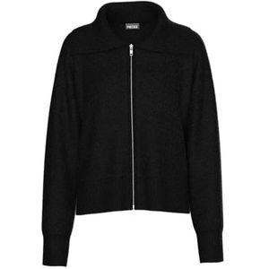 pieces - PCMALOU LS ZIP KNIT - Cardigan - Zwart