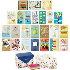 Hallmark All Occasion Handgemaakte set met verschillende wenskaarten met kaartenorganizer (24 stuks) – verjaardag, baby, bruiloft, rouw, bedankje, blanco