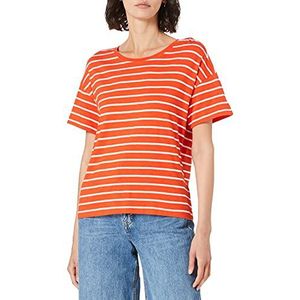 ESPRIT T-shirt van Organic Cotton en Tencel™/Modal, 635/oranje-rood, XS
