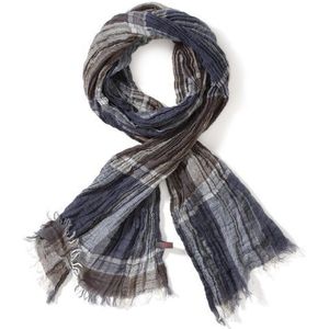 ESPRIT Heren sjaals & doeken, geruit V26242, grijs (Dark Burnt Metal 309), One Size