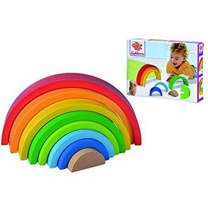 Eichhorn 100003458 - Regenboog, Stapelspel, Vormenstoof, Hout, 8-delig, 17,5 cm, vanaf 1 jaar