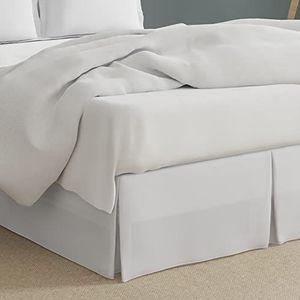 Bed Maker's Til nooit uw matras microfiber wrap-around bedrok, op maat gemaakte stijl, klassieke 14 inch druppellengte, tweeling, wit