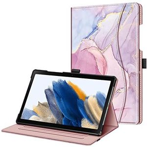 FINTIE Hoesje voor Samsung Galaxy Tab A8 10,5 inch 2022 Model (SM-X200/X205) - Foliostandaard met meerdere kijkhoeken en zak, automatisch wekken/slapen, glinsterend marmer