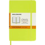 Moleskine - Classic Notebook, Ruled Notebook, Soft Cover and Elastic Closure, Size Pocket 9 x 14 cm, Colour Lemon Green, 192 Pages