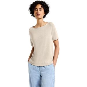 Gevoerde T-shirt - Effen - Knitwear - Ronde Hals - Kwartmouw