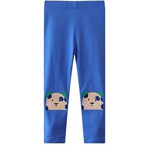 CM-Kid Leggings meisjes broek katoen kinderen elastische broek lente herfst winter 6 7 jaar panda blauw maat 122, Panda blauw, 122 cm