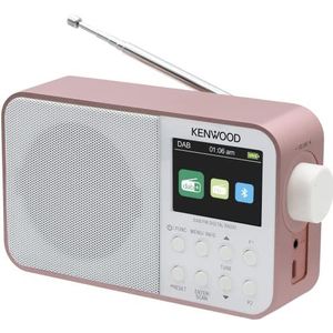 Kenwood CR-M30DAB-R Draagbare DAB+-radio met bluetooth, geïntegreerde accu en 6,1 cm kleurendisplay, roségoud-wit