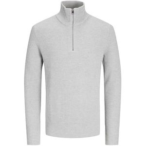 JACK & JONES Jjeperfect gebreide gebreide gebreide trui met halve rits, lichtgrijs gem., XL