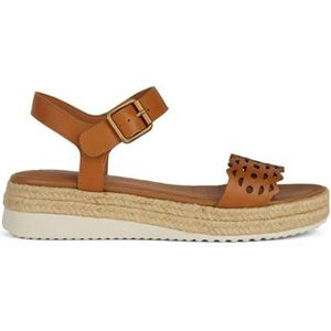 Geox Dames D Eolie A Wedge Sandal, Cognac, 38,5 EU, cognac, 38.5 EU