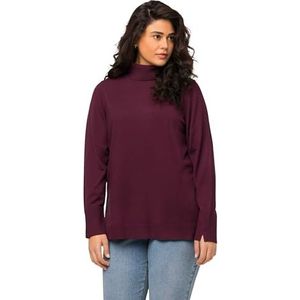 Ulla Popken - Coltrui - Donkere bes - Damestrui - Lange Mouwen - Brede Geribbelde Manchetten