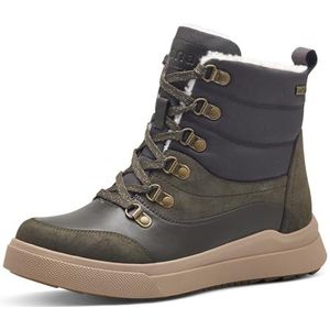 Jana Veganistische winterlaarzen voor dames, sneeuw, vetersluiting, warme voering, olijfgroen, 39 EU, olijfgroen, 39 EU