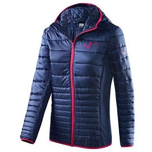 Black Crevice Hybride jas voor dames, functionele damesjas, damesjassen met 2 zakken met ritssluiting, hybride jas voor winter en zomer, dames tourjack, geïsoleerde damesjack met capuchon, blauw/roze,