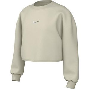 Nike Girl's Top G Nsw Df Flc Crew Dance, Light Bone, FN8652-072, S