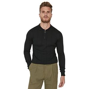 Trendyol Man Trui - Kaki - Slim, Zwart, L